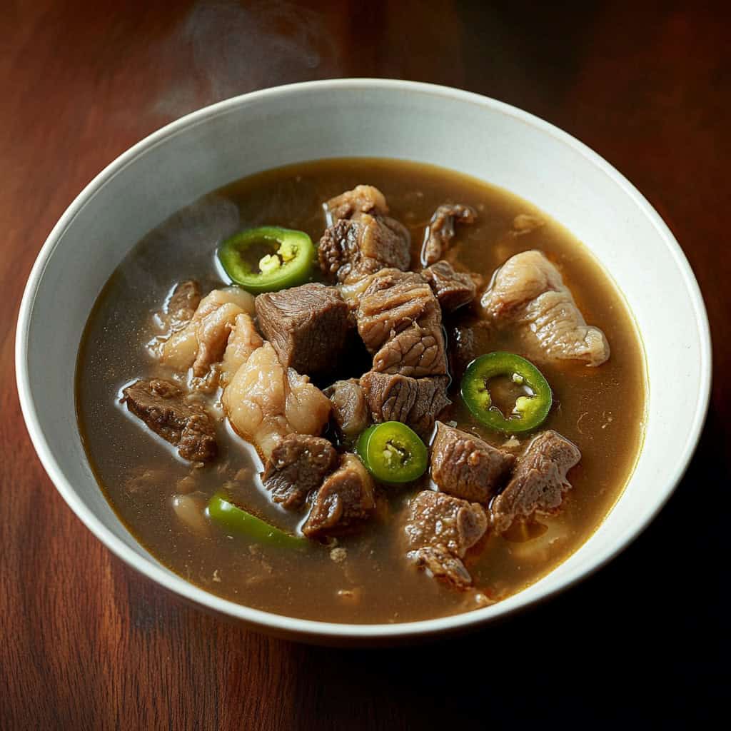 A steaming bowl of BBQOMBOY balbacua